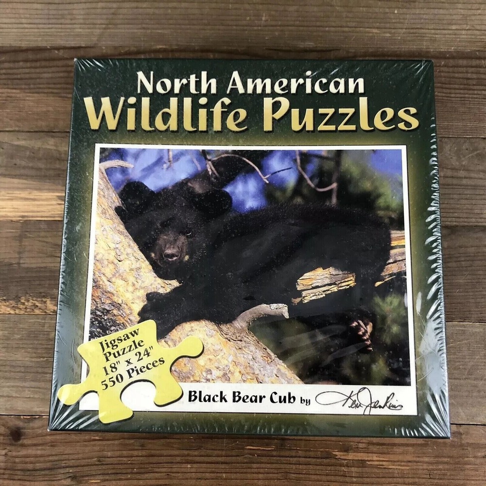 North American Wildlife Puzzles Black Bear Cub by Ken Jenkins 550 Pcs New Sealed